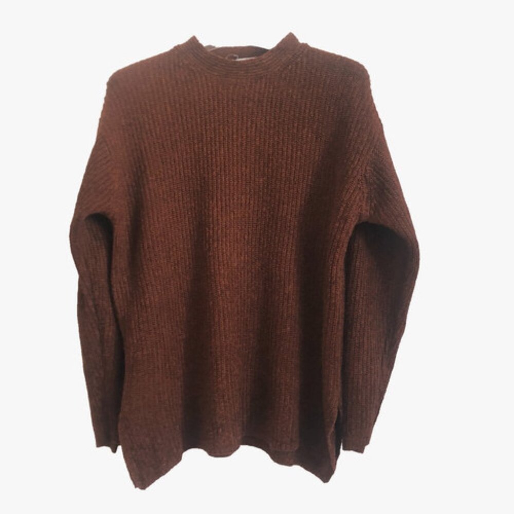 Vintage Sarah Morgan Knit Long-sleeve Chocolate Brown Silk blend Sweater Medium